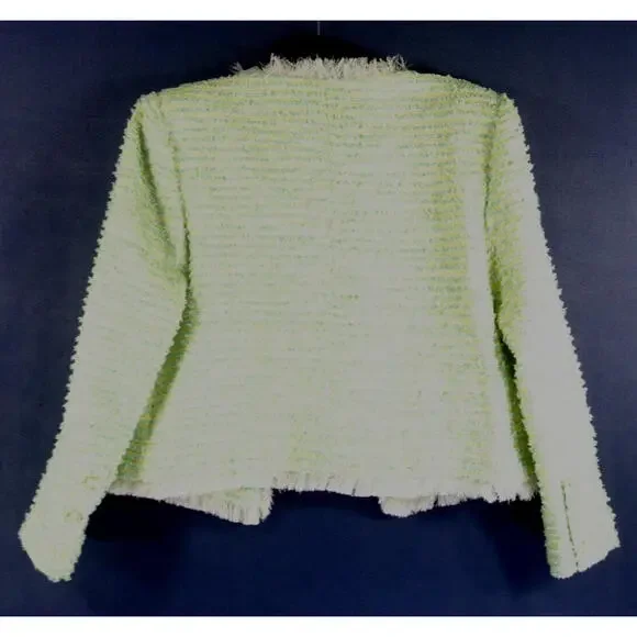NEW, L'AGENCE Angelina Tweed Jacket In Light Green Multi SZ 14 #SJ1423